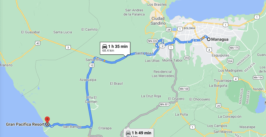 Map of Managua
